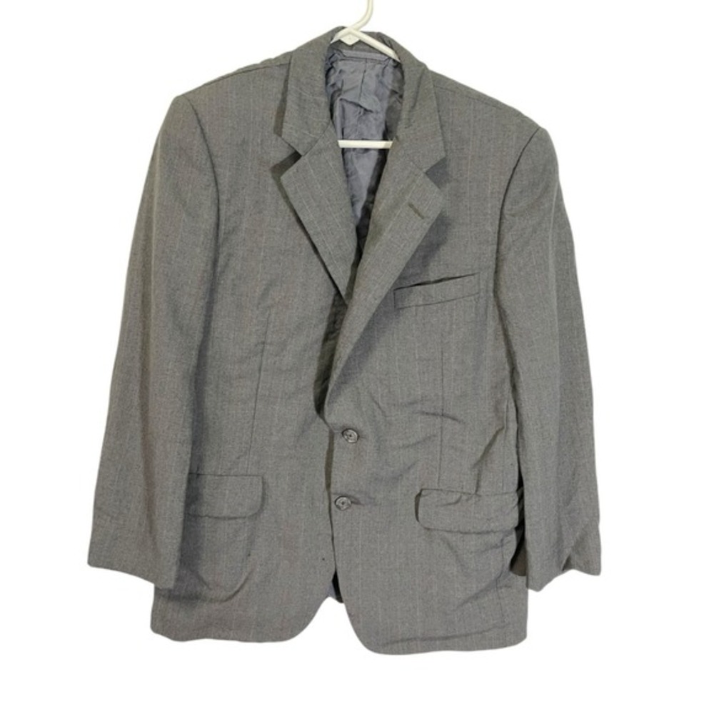 Hickey Freeman x World Best 38S Gray Pinstripe Wool Blazer Two Button Sport Coat